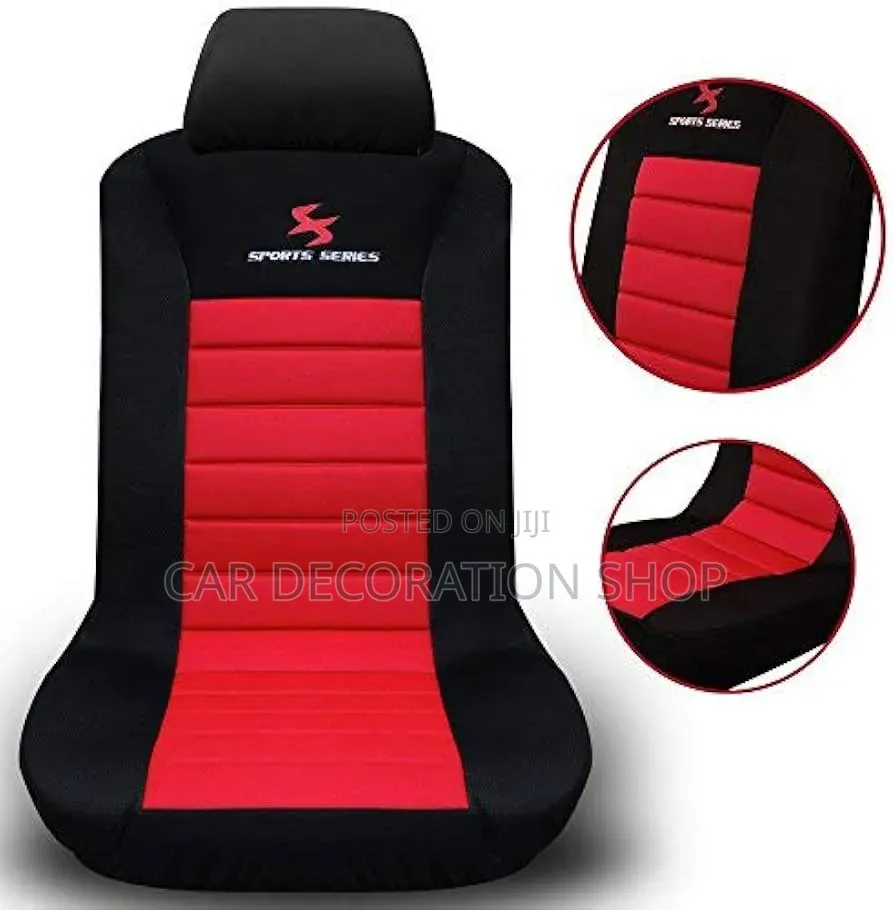 Sporty Series Red_blackembroided Brand Heavy Fabric Seat Cover