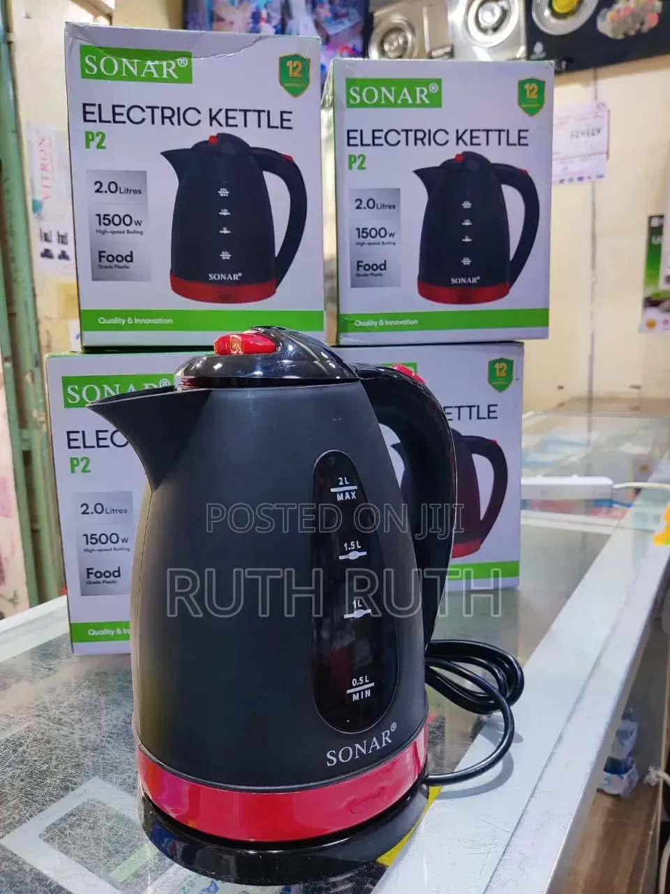 *Sonar Kettle 2.0l With 1.5mtrs Strong Long Cable P2