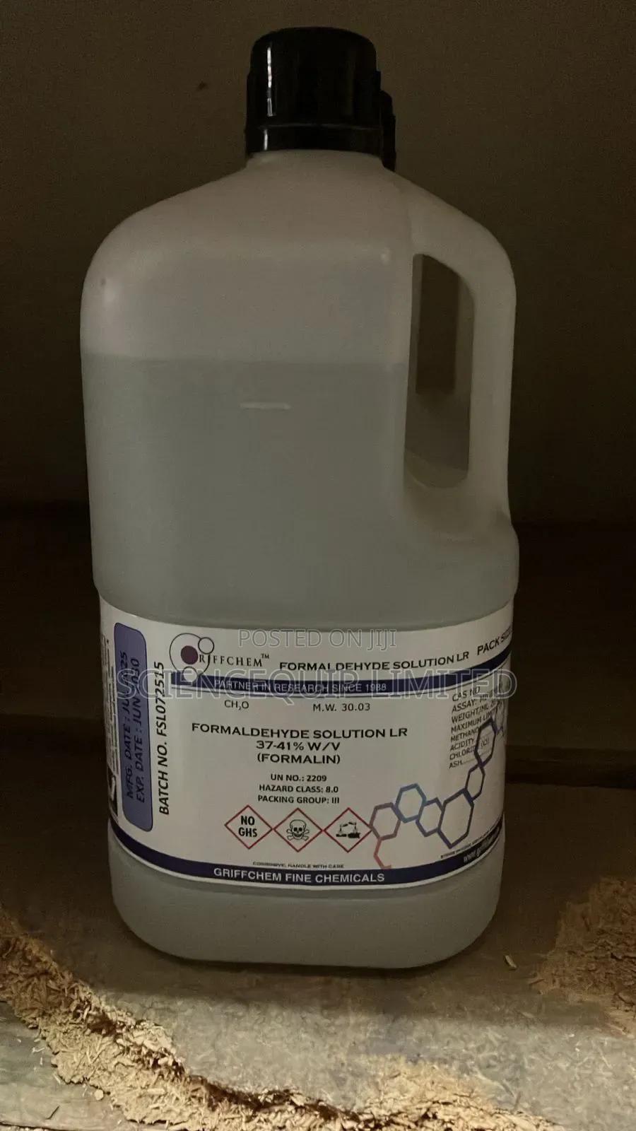 Formaldehyde Solution (Formalin) Imported 37–41% Lr 2.5l – Griffchem