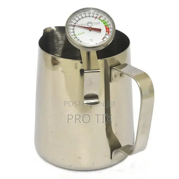 600ml Milk Frothing Jug Stainless Steel With Thermometer