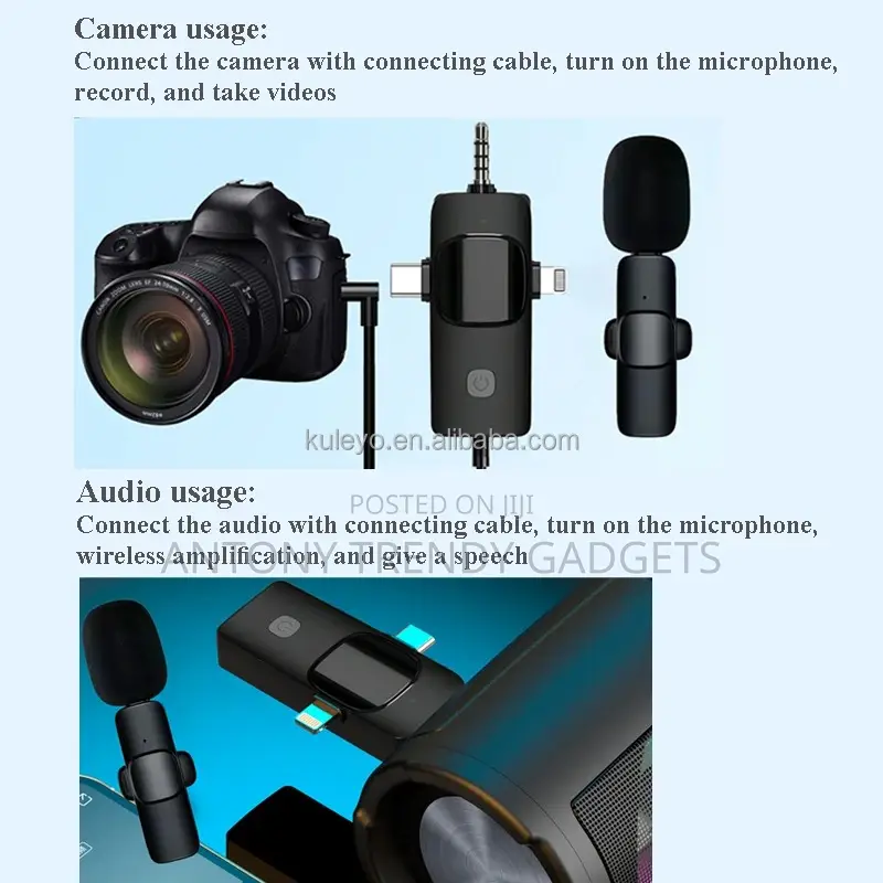 Clip on Wireless Mic Set for Streaming Recording