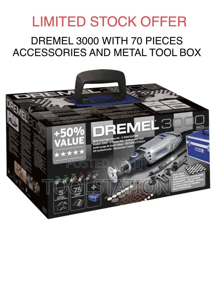 Dremel 3000 Rotary Tool Kit With 70 Pieces Accessories and Metal Box
