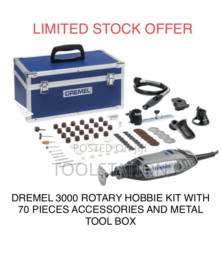 Dremel 3000 Rotary Tool Kit With 70 Pieces Accessories and Metal Box