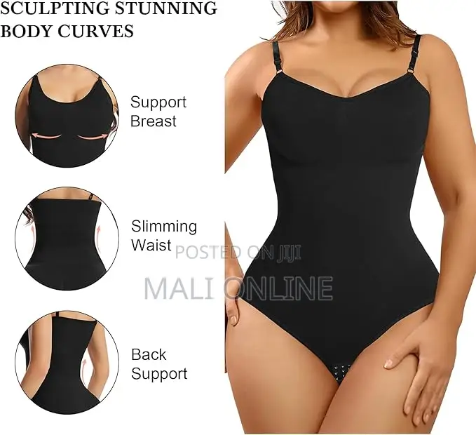 Women Bodysuit Tummy Control Shapewear Adjustable Straps Swimsuit