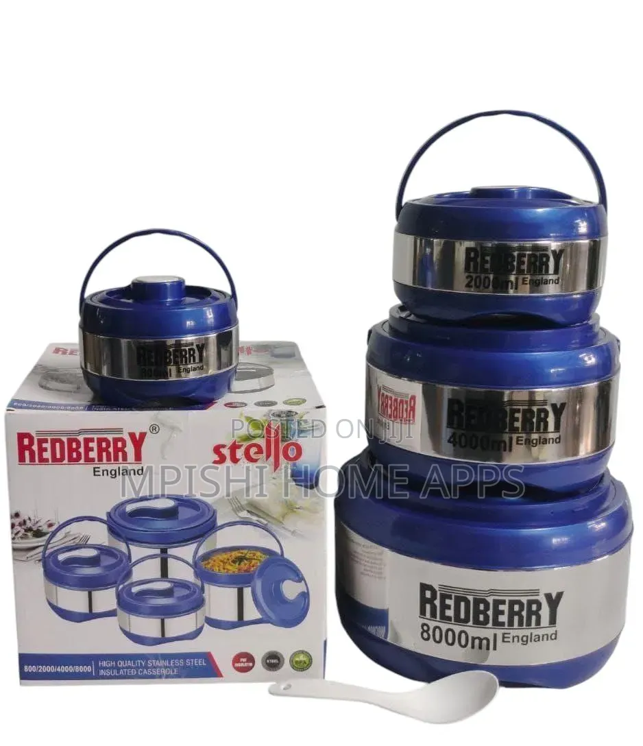 Redberry Stello 4-Piece Stainless Steel Insulated Hot Pot Set