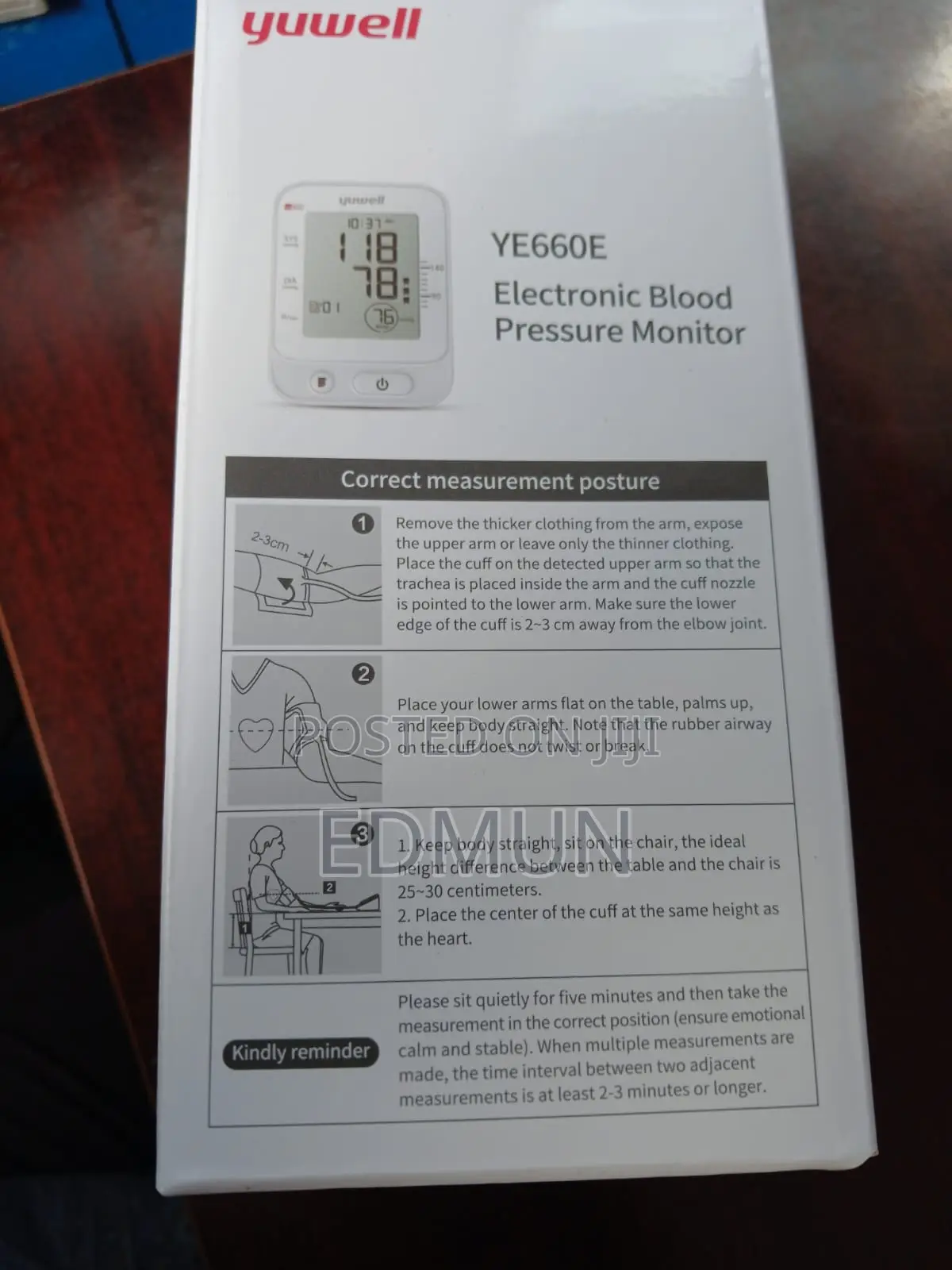 New Yuwell Electronic Blood Pressure Monitor