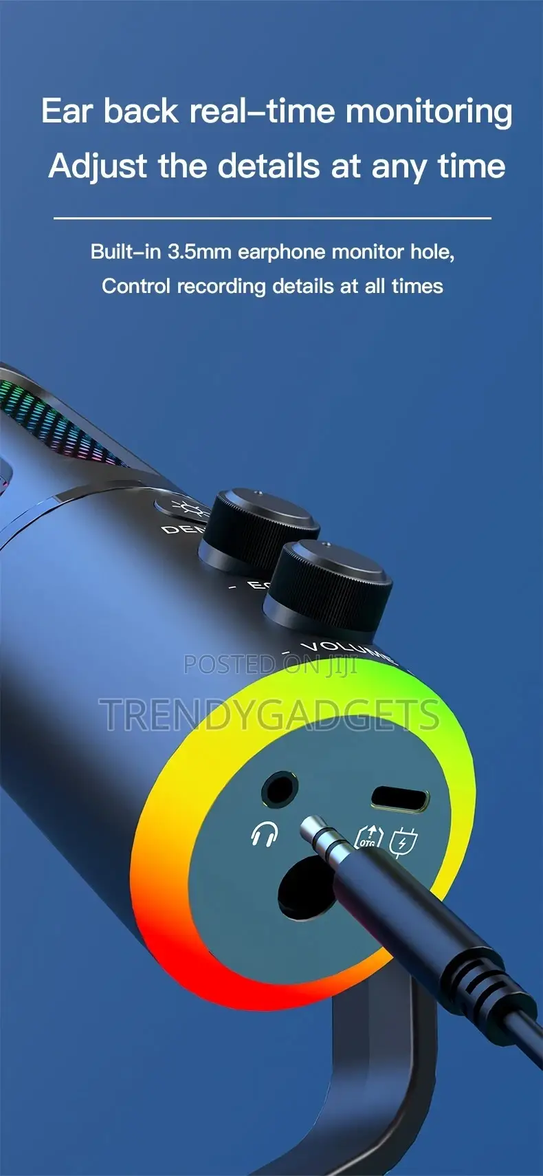 Usb Desktop Gaming Mic RGB Light Denoise for Pc Ps5