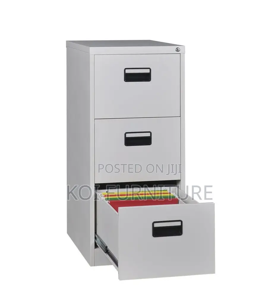 Office Cabinet; Executive Office Cabinet With Three Steel Drawers