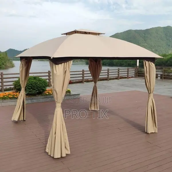 G011 Gazebo Senior Khaki Outdoor Tent Shade Shelter