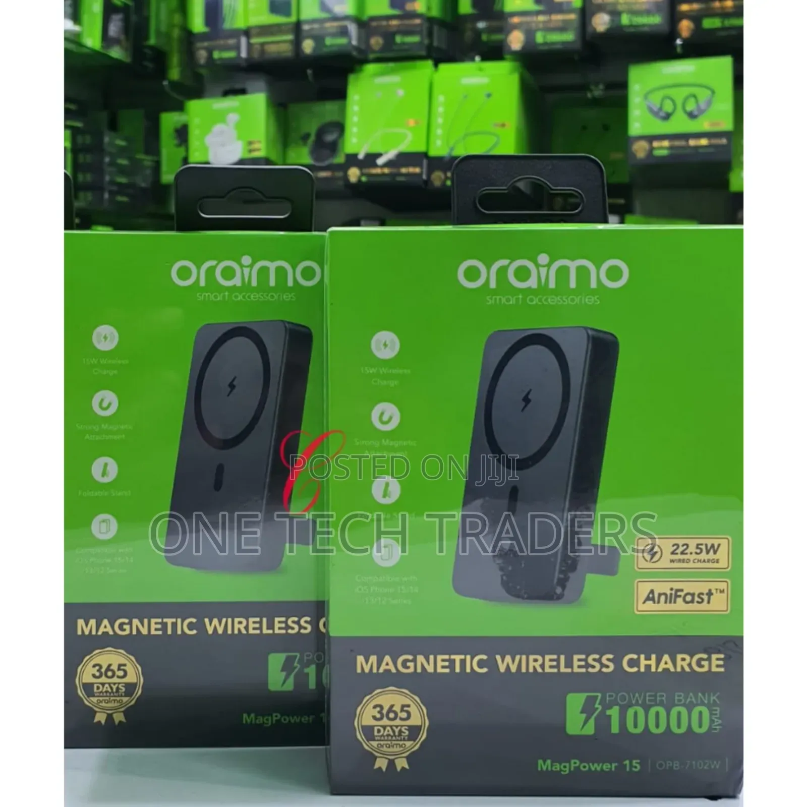 Oraimo Magpower 15,10000mah *Magnetic Wireless And Wired Power Bank