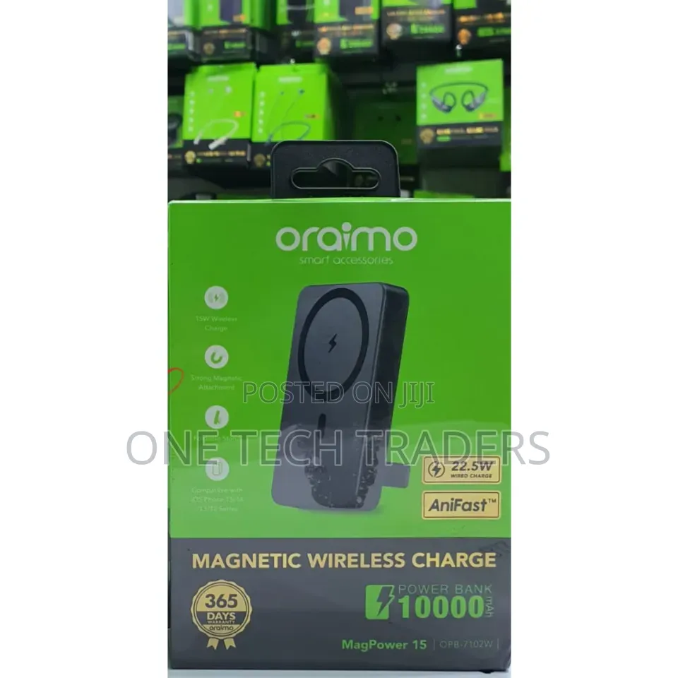 Oraimo Magpower 15,10000mah *Magnetic Wireless And Wired Power Bank
