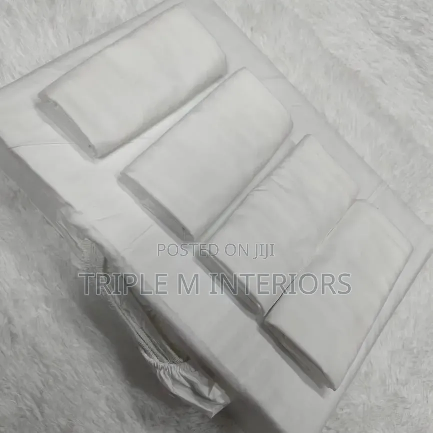 6pcs Fitted White Bedsheets