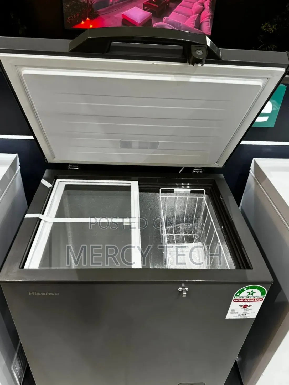 Hisense Chest Freezer 142l With Glass Sliding Door