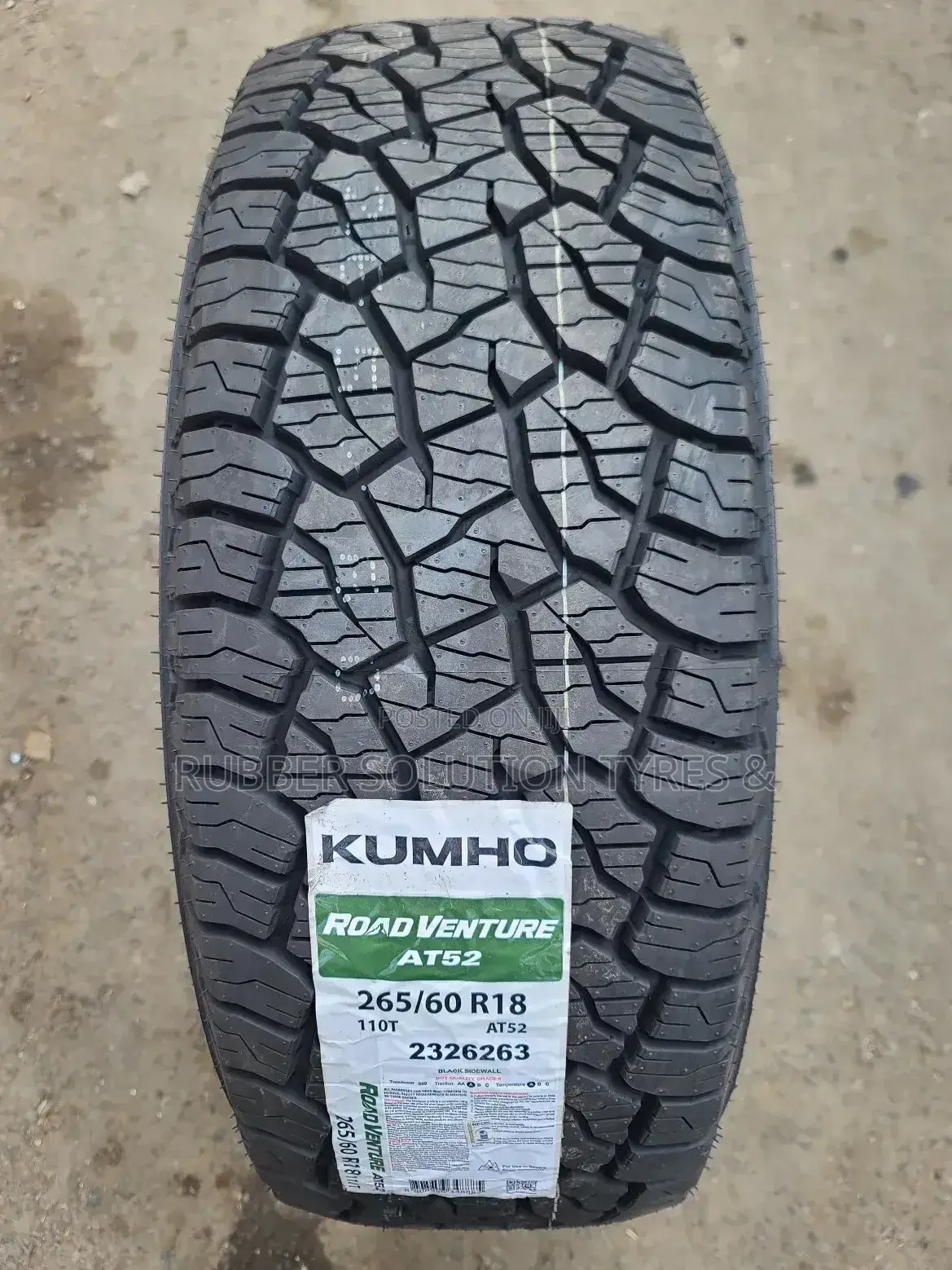 265 /60 R18 Kumho Tyres Roadventure a/T52 All-Terrain