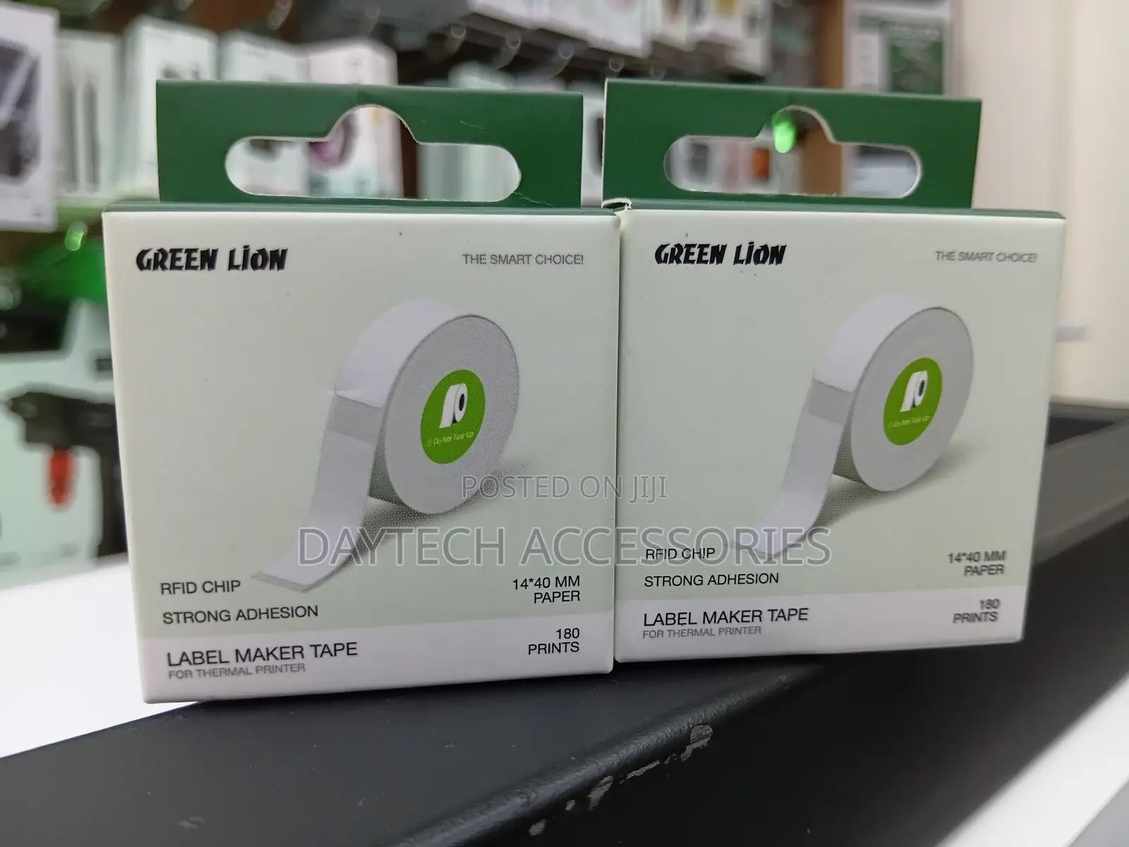 Green Lion 40x14mm Thermal Label Maker Tape Roll With an Rfid Chip.