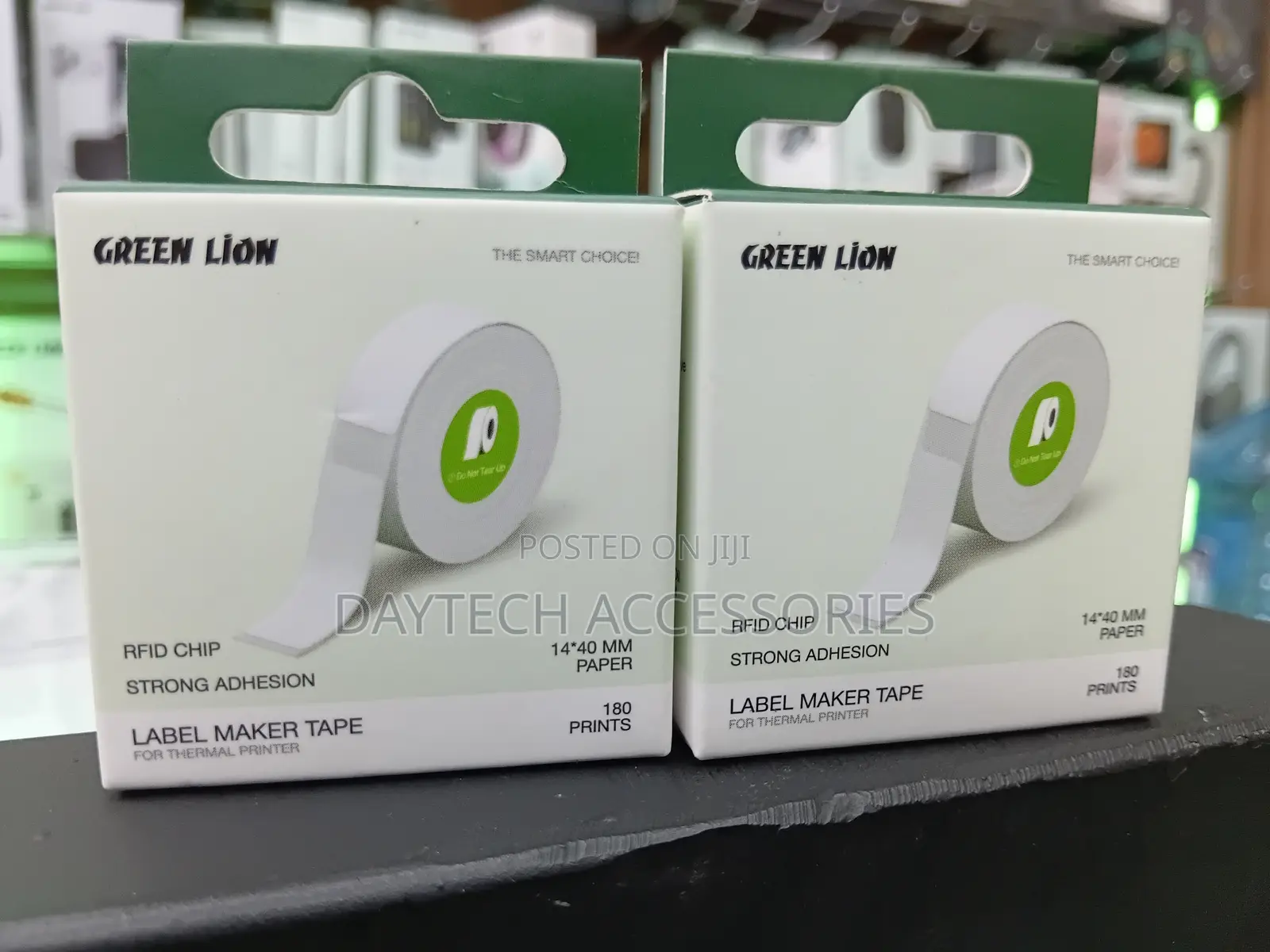 Green Lion 40x14mm Thermal Label Maker Tape Roll With an Rfid Chip.