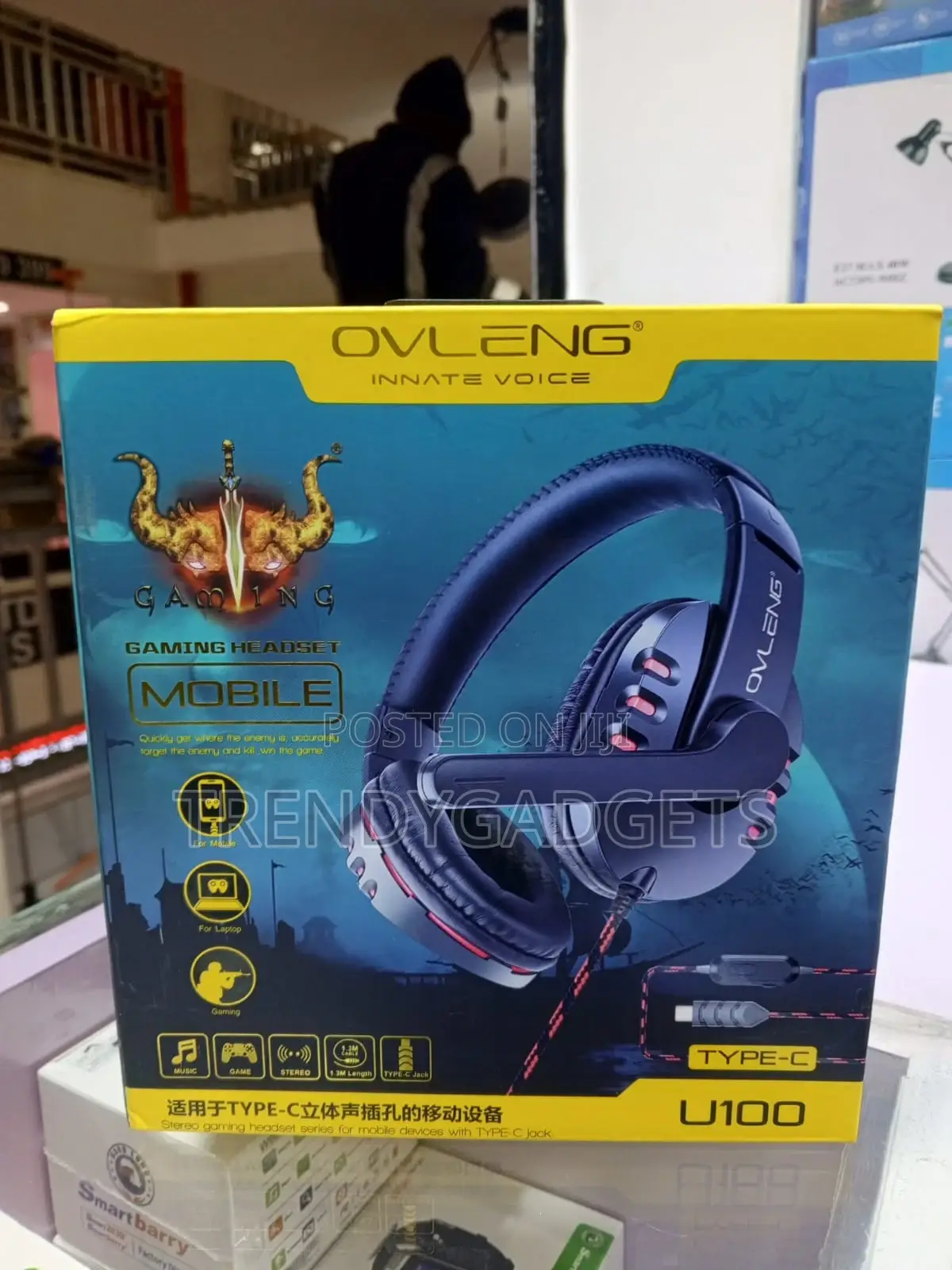 Ovleng U100 Gaming Headset Deep Bass Noise Mic Type-C