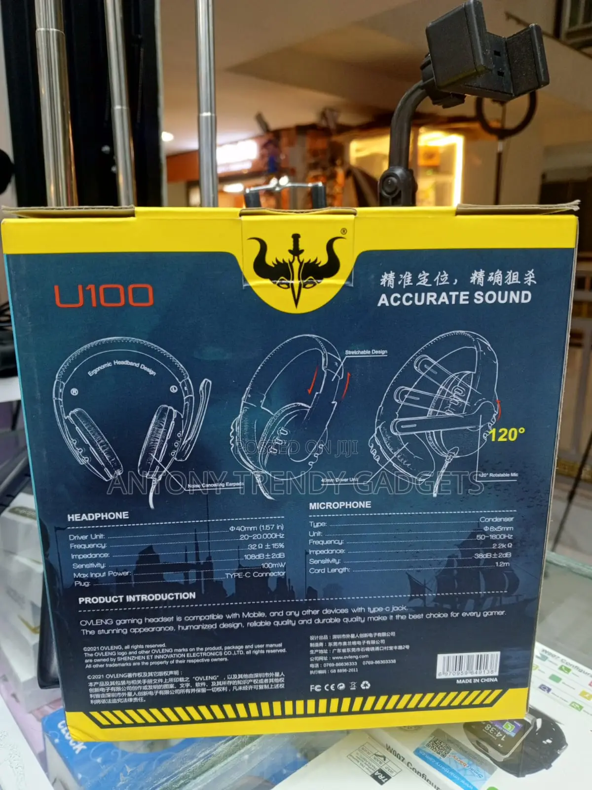Ovleng U100 Gaming Headset Noise Clear Mic Usb-C Plug