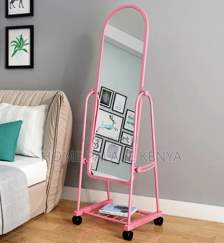 Bedroom Mirror; Modern Full Body Mirror on Wheels