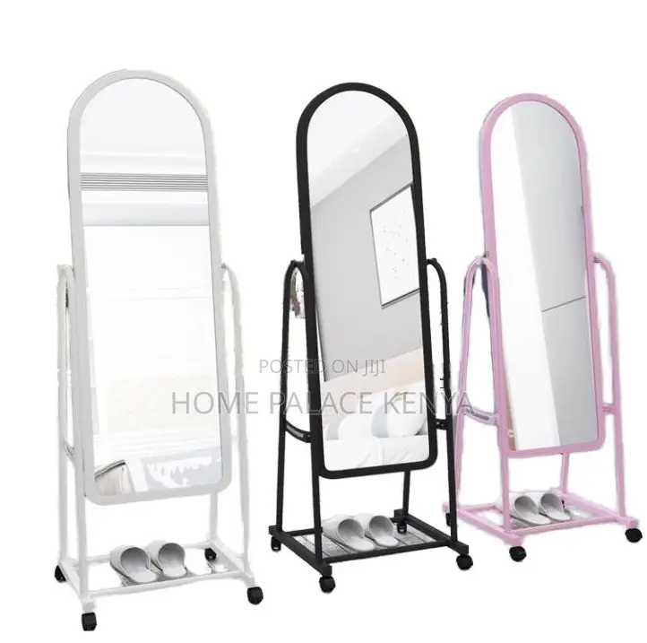 Bedroom Mirror; Modern Full Body Mirror on Wheels