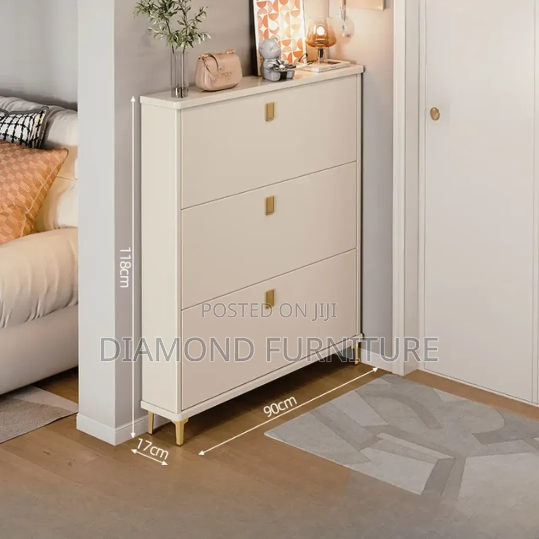 Modern Flip Shoe Cabinet 3 Tier | 8 Shoe Rack Organizer 90cm
