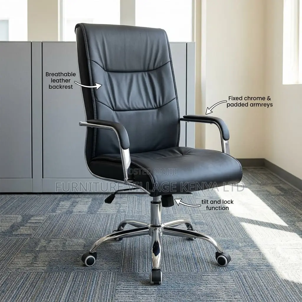 Leather Height Adjustable Office Task Chair