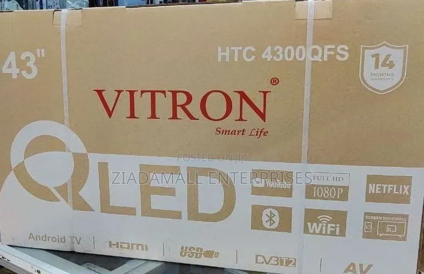 *Vitron 43" Qled Smart Android Frameless With Bluetooth