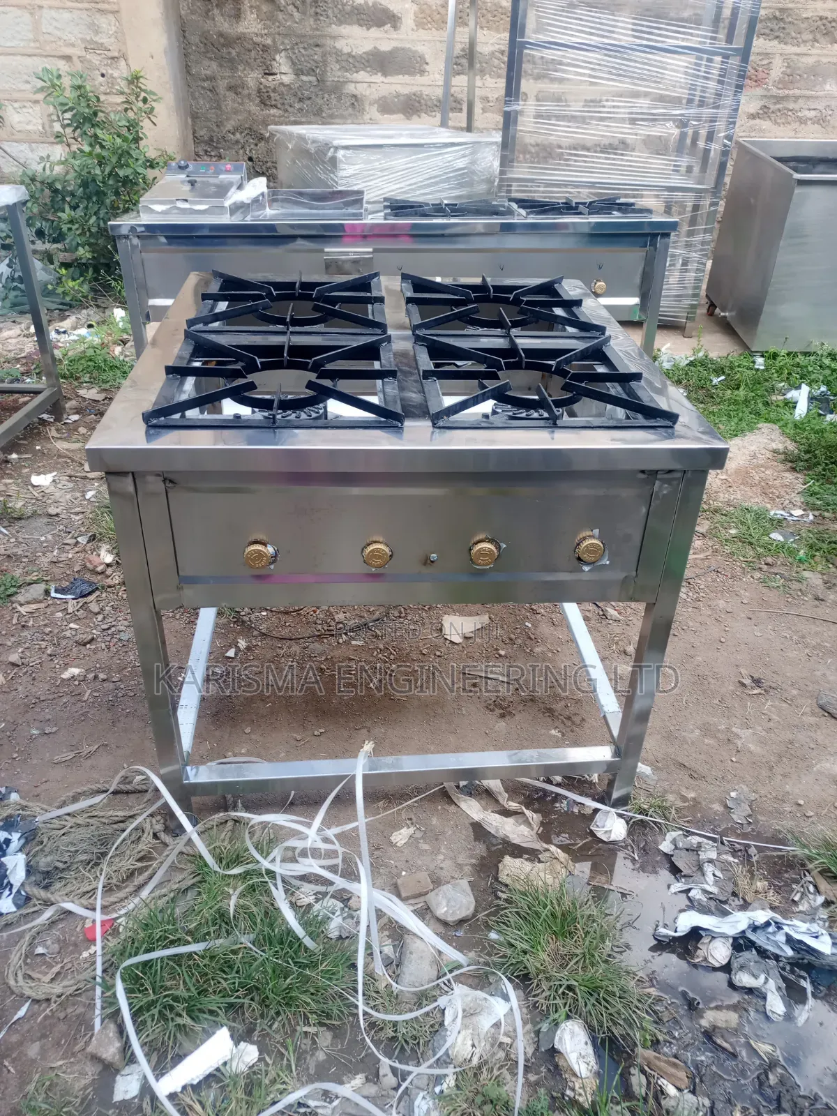 Stainless Steel Four-Burner Commercial Gas Stove