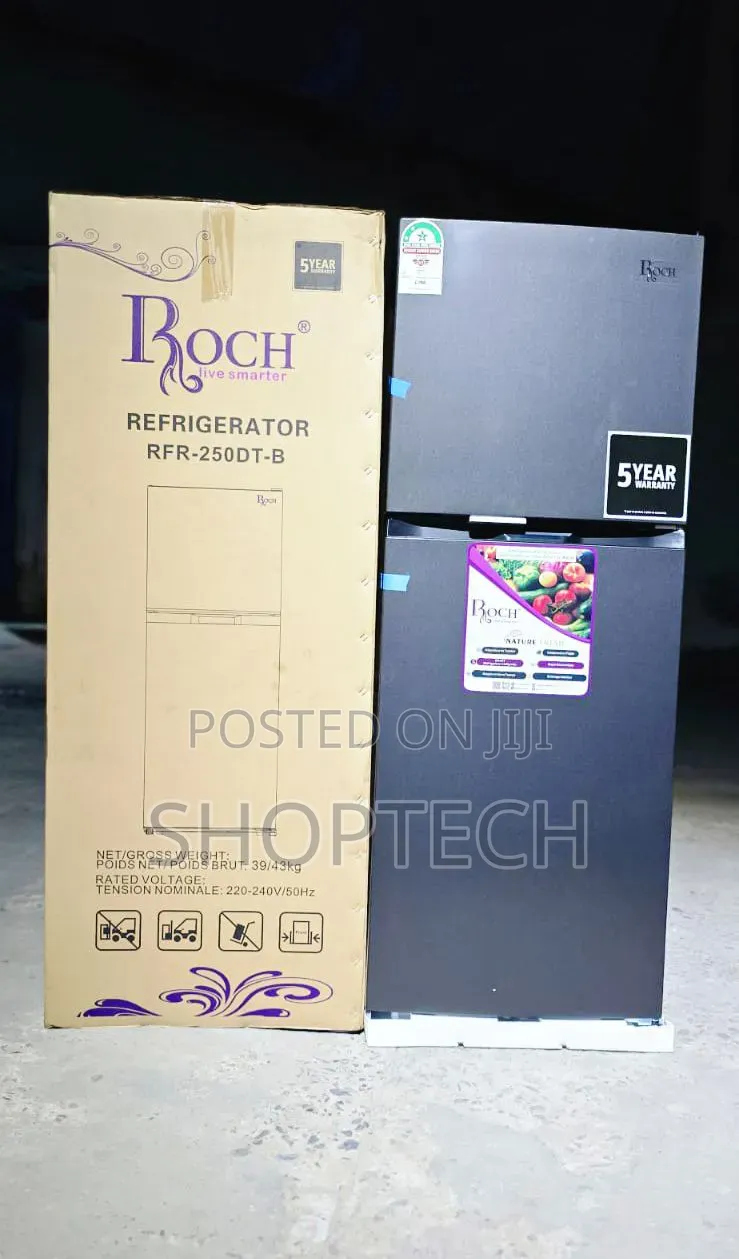 197 Litres Roch RFR-250-Dt-B Double Door No Frost Refrigerator