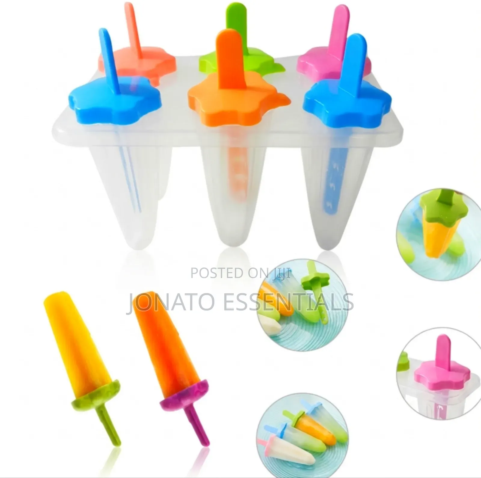 6-Piece Reusable Ice Pop Molds - Diy Homemade Ice Cream Maker Set