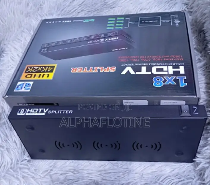 Home Theater/Gaming 1×8 Hdmi Splitter Black Aluminum Alloy Type