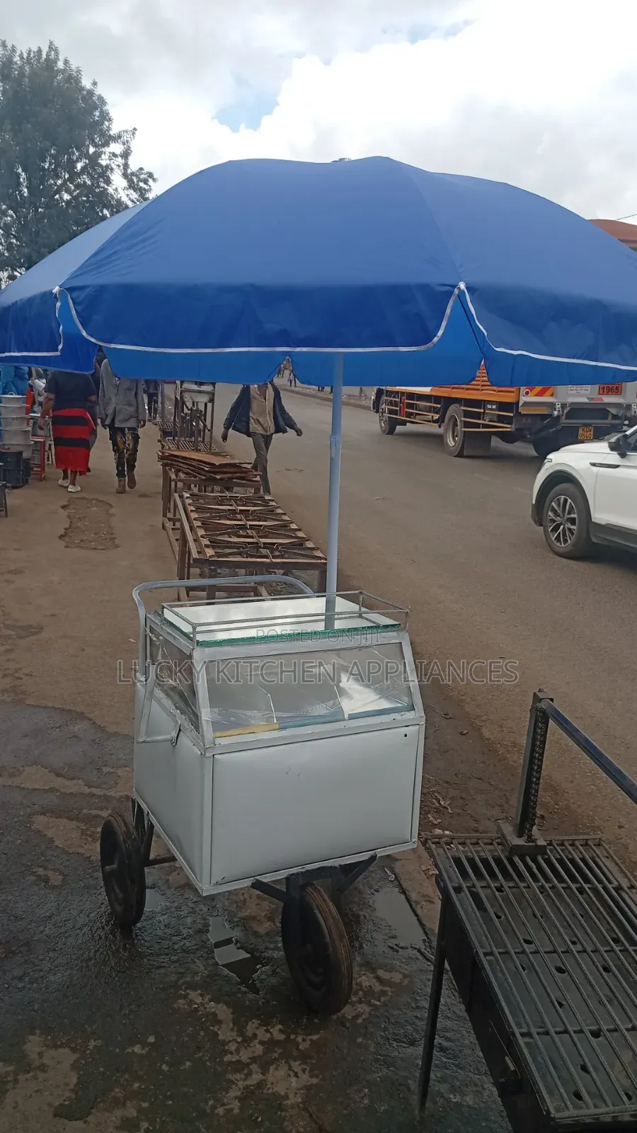 Heavy Duty Mild Steel Eggs Sausage and Smoki Trolley Display.