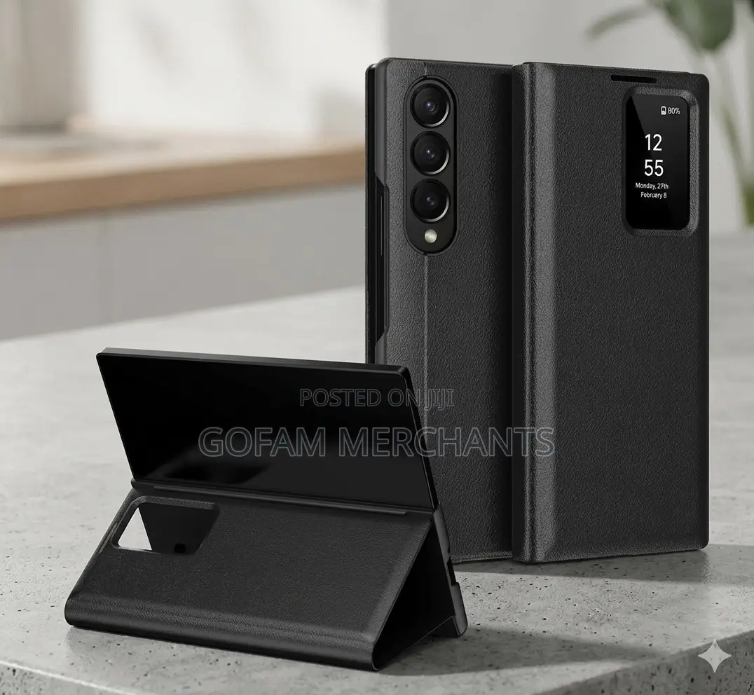 Samsung Galaxy Z Fold 3 Smart Clear View Wallet Case - Black