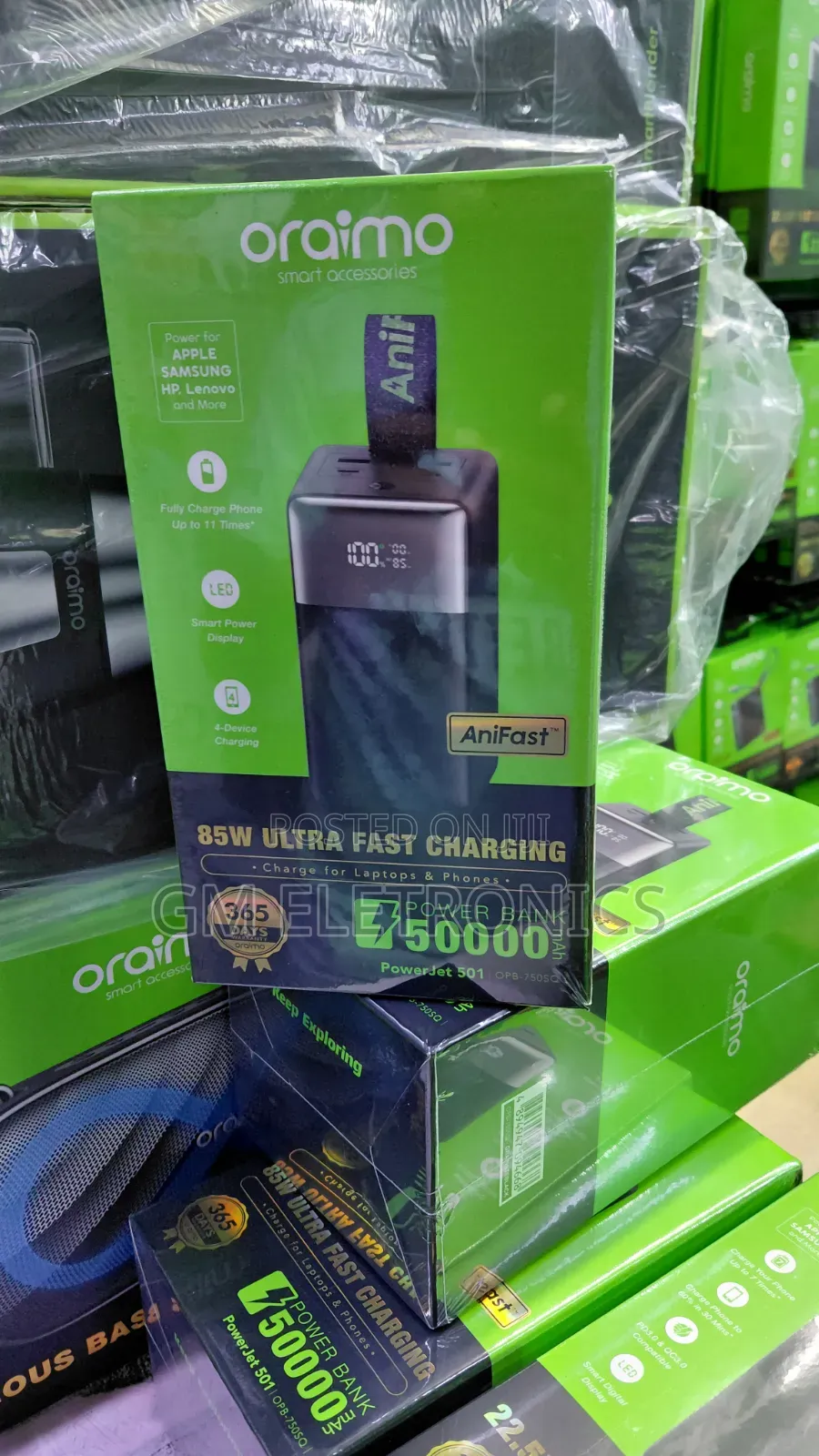 50000 Mah Super Fast 85w Oraimo Power Bank.
