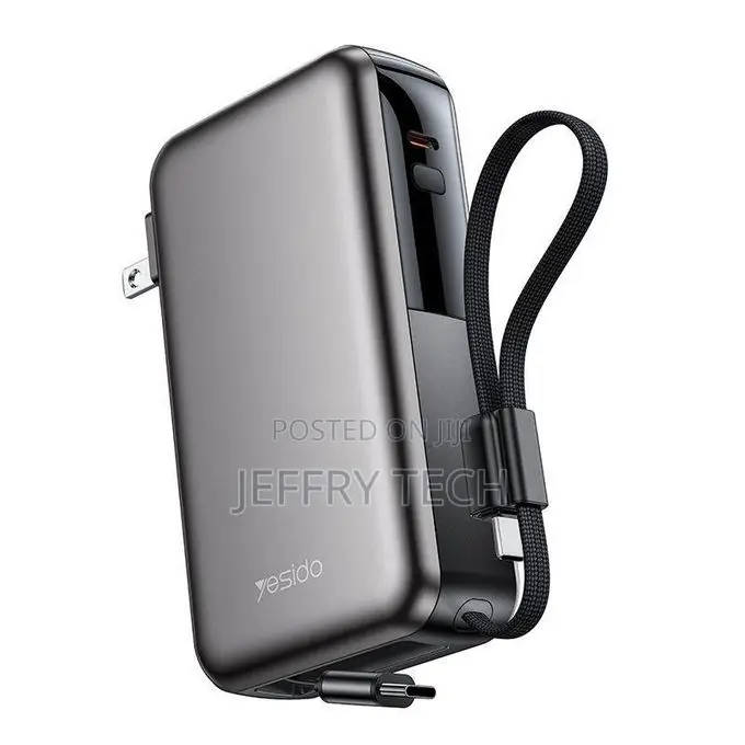 Yesido Yp90 10000mah 22.5w With Retractable Cable Powerbank