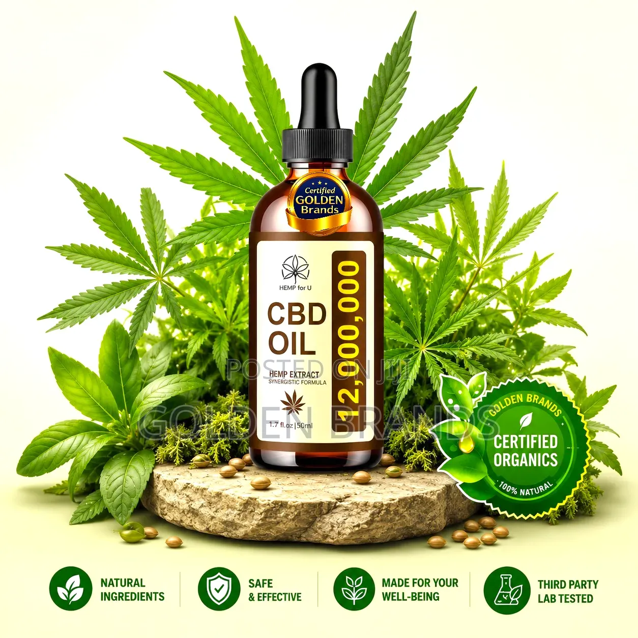  Natural Cannabidiol Cbd Hemp Oil 50 Ml