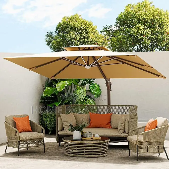 Garden Umbrella: Waterproof Solar Led Cantilever Umbrella
