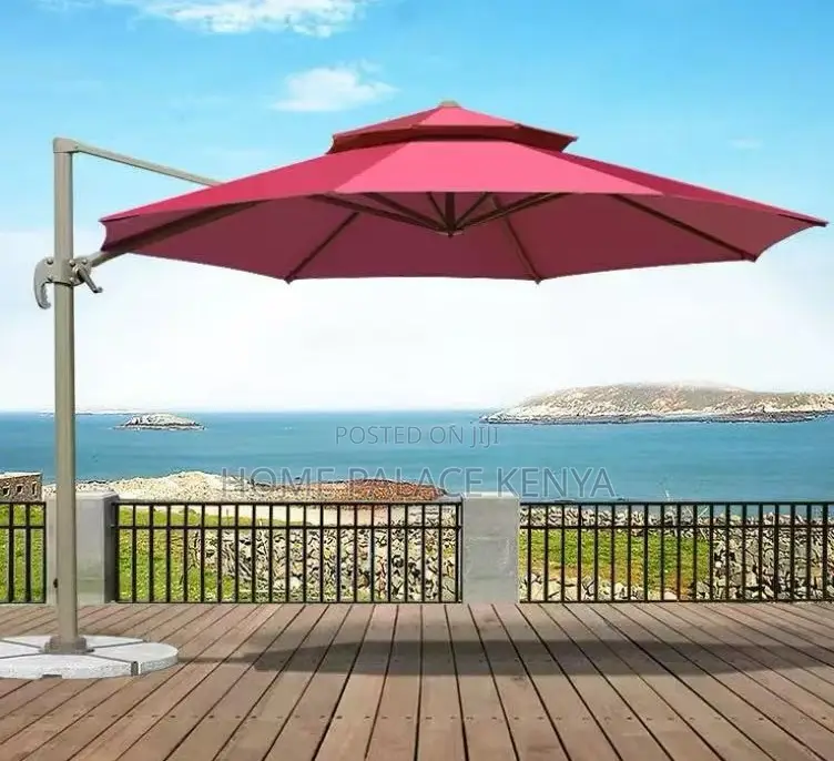 Garden Umbrella: Waterproof Solar Led Cantilever Umbrella