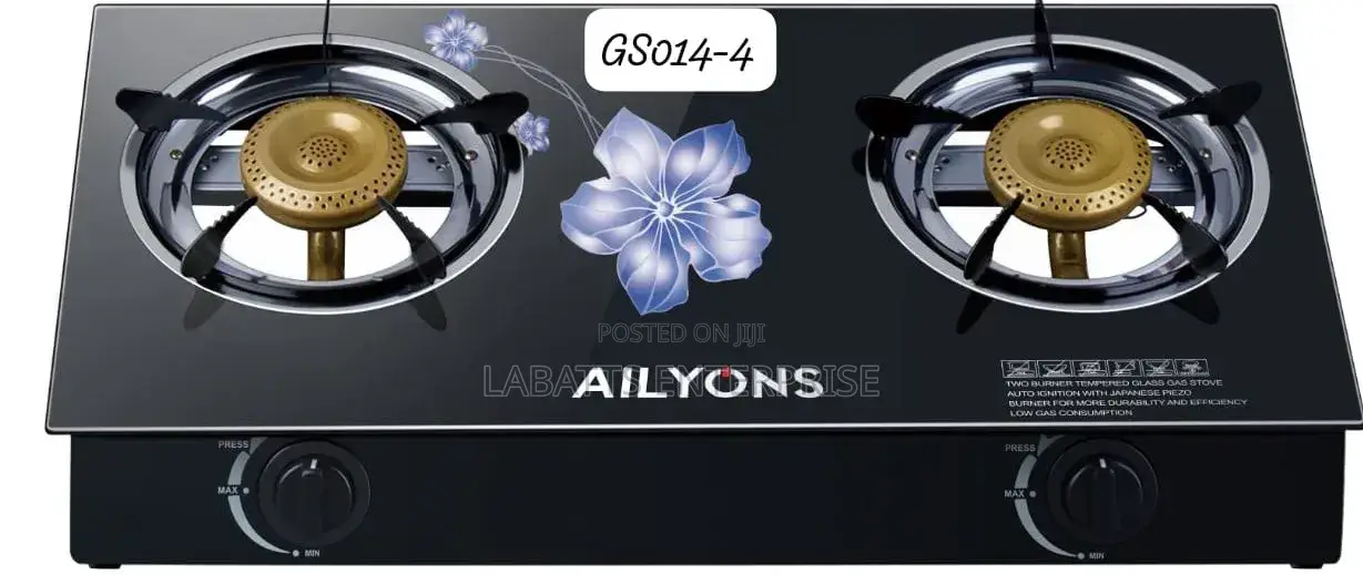 Ailyons 2-Burner Glass Top Gas Cooker