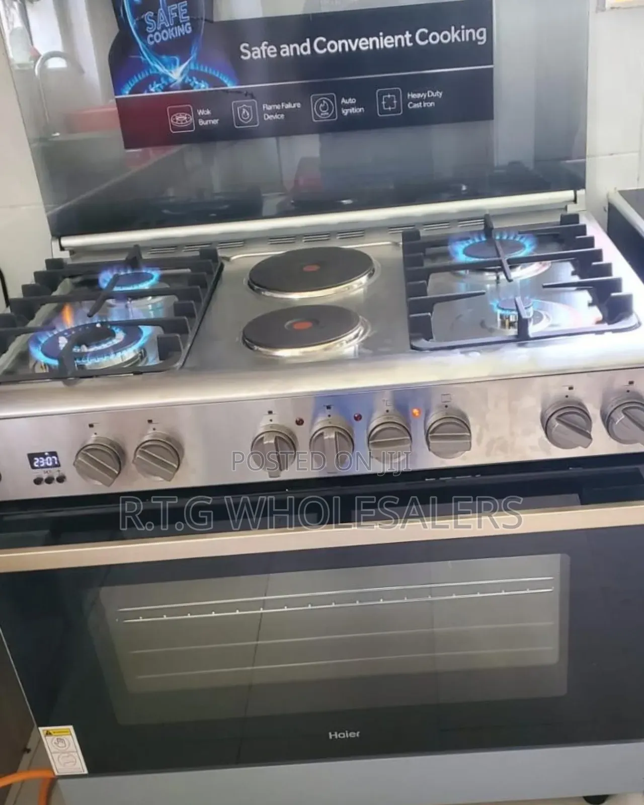 Haier 60×90 Cooker With Wok Burner Sensor