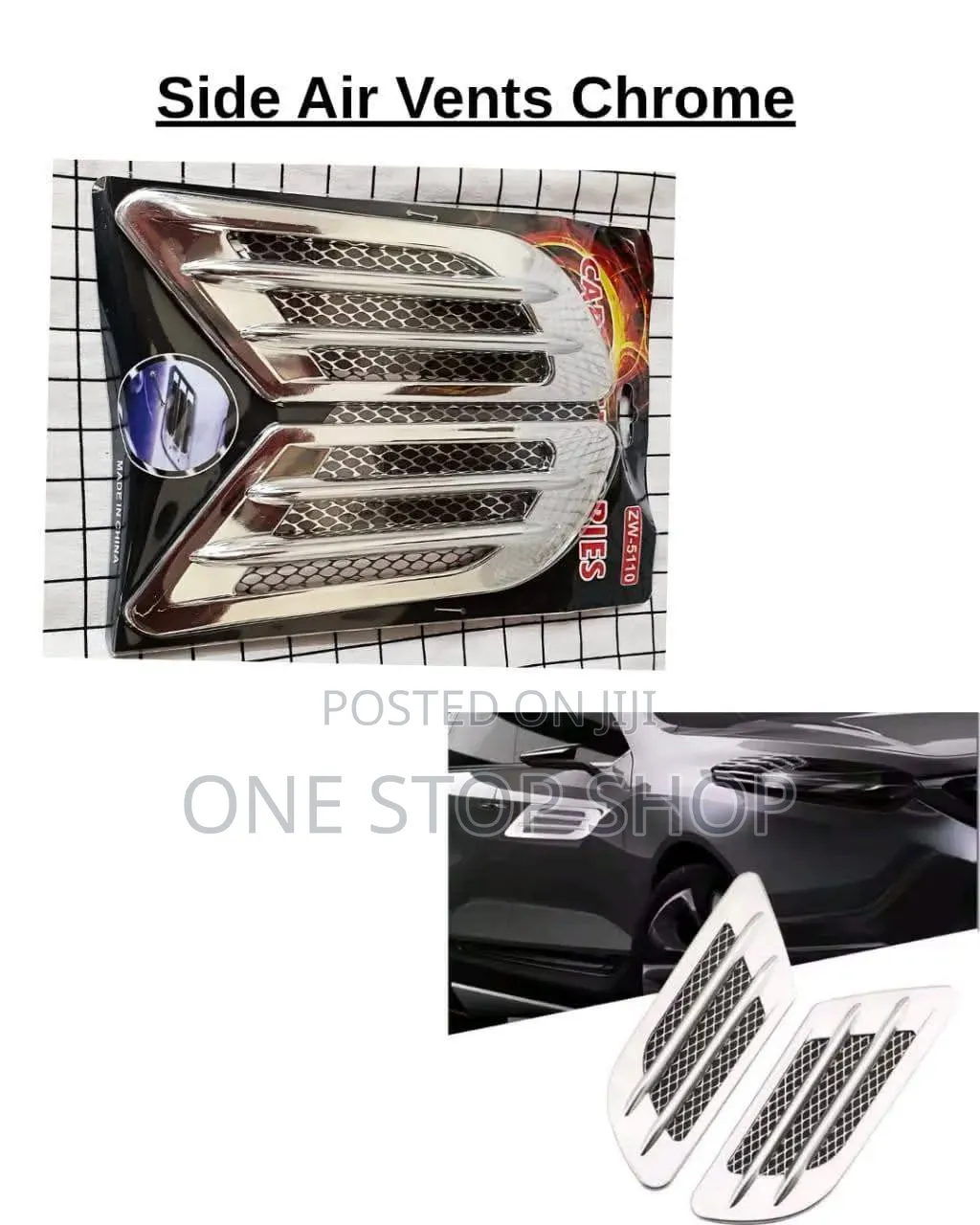Decorative Chrome Side Air Flow Vents Stickers