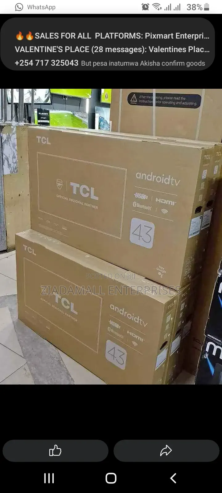 TCL 43 Smart Tv Frameless Led With Bluetooth, Netflix and Youtube