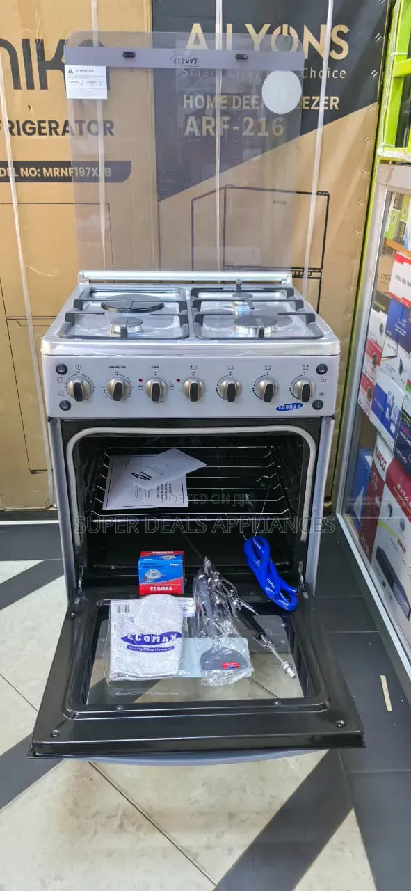 Ecomax Standing Cooker 60×60 3g + 1 Electric Hot Plate