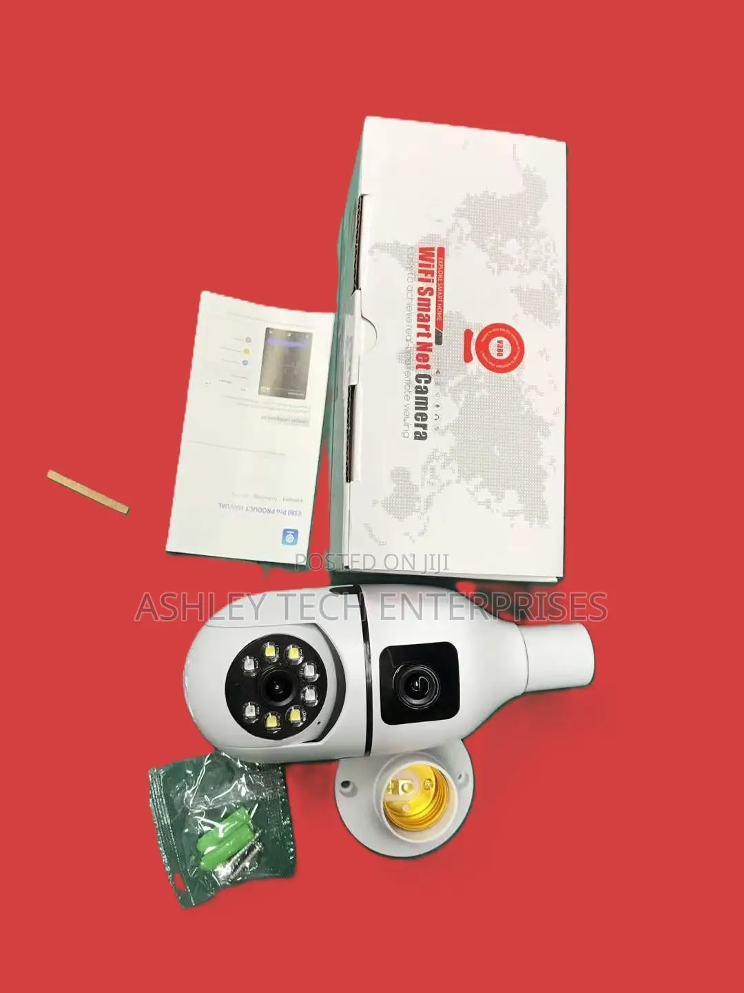 V380 Dual Lens Bulb PTZ Camera – Wifi Smart Security Camera