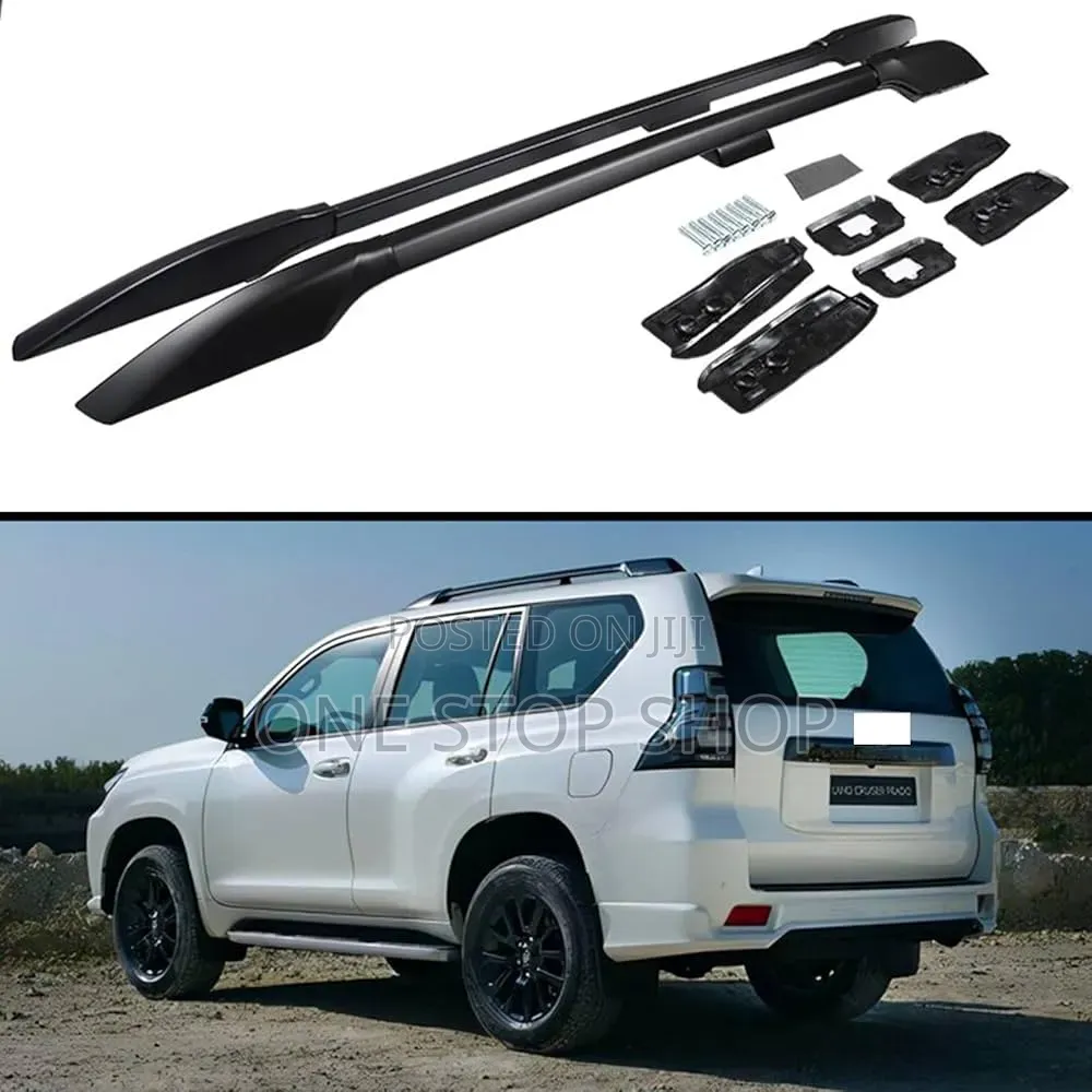 Prado Black Aluminum Alloy With Plastic Roof Mount Rails