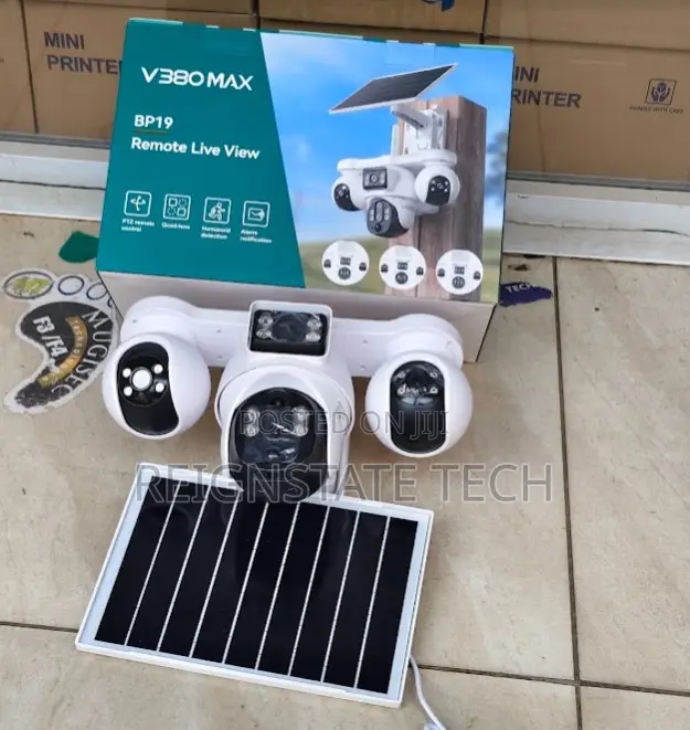 Solar V380 Max Quad(4)Lens 4g Simcard Solar Powered Outdoor Camera 8mp