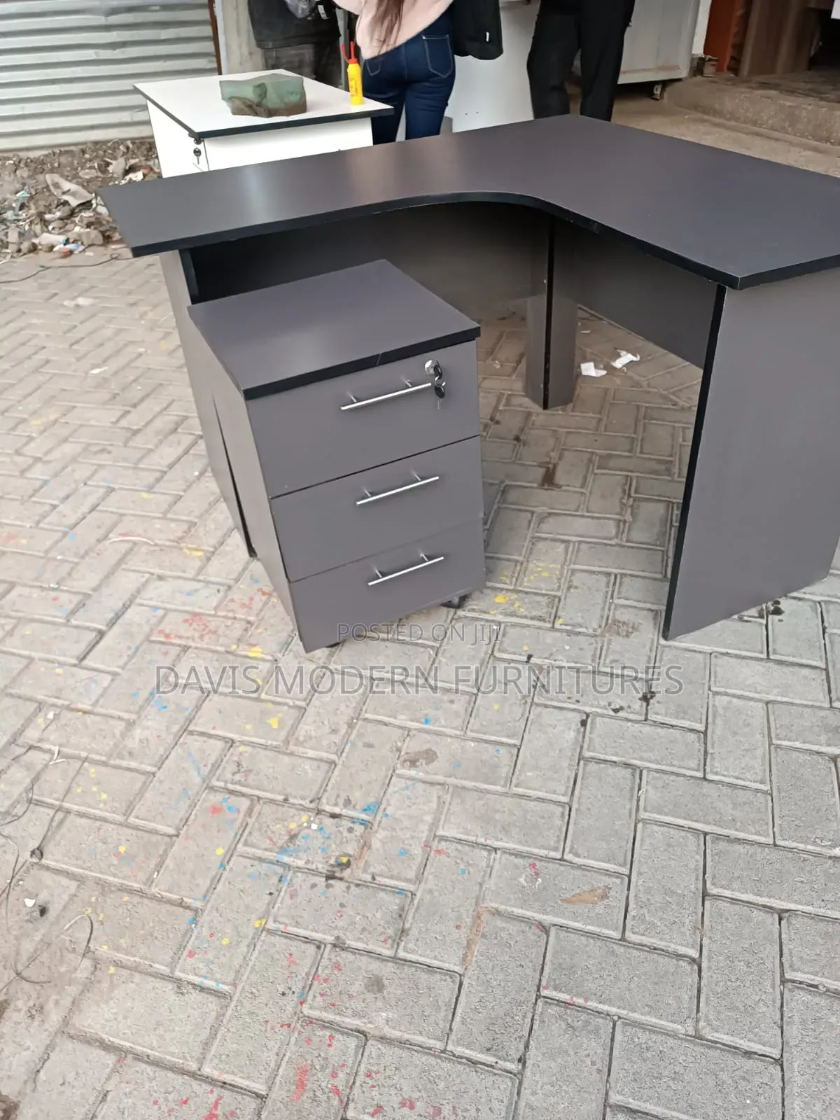 Mette Dark Grey Office Desk