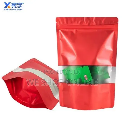 12*20cm, 50pcs Coloured Kraft Stand Up Pouch Bags