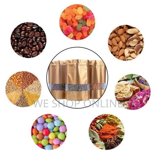 12*20cm, 50pcs Coloured Kraft Stand Up Pouch Bags