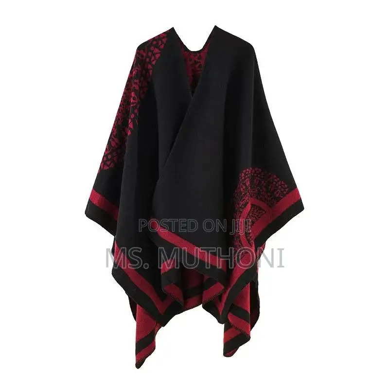 Ladies Floral Winter Wrap Poncho